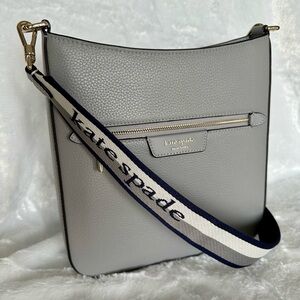 Kate Spade Pebbled Leather Shoulder Bag in Gray